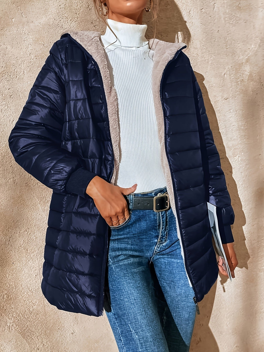 Klassische Fleece Winterjacke Mit Reißverschluss Für Damen | Herbst