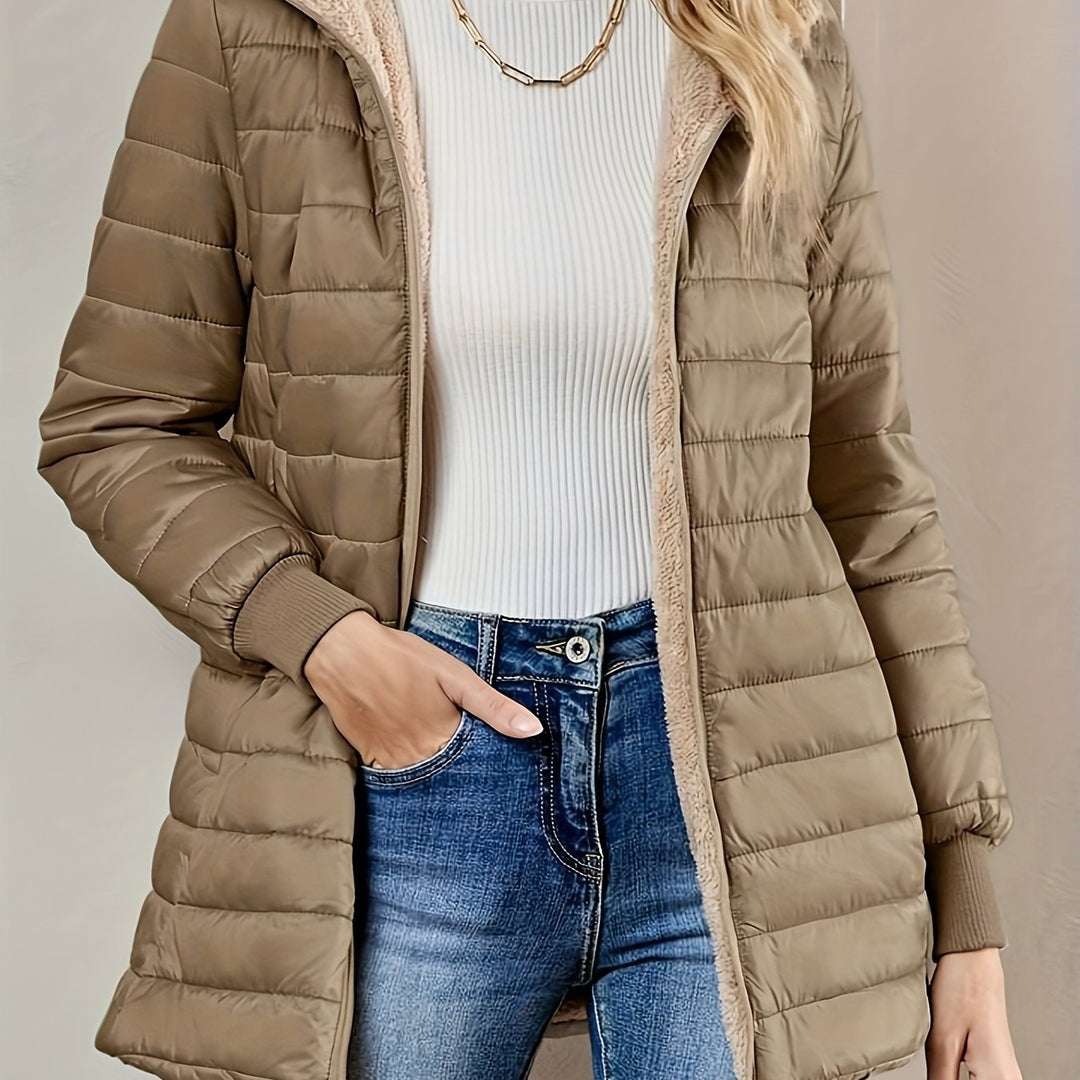 Klassische Fleece Winterjacke Mit Reißverschluss Für Damen | Herbst