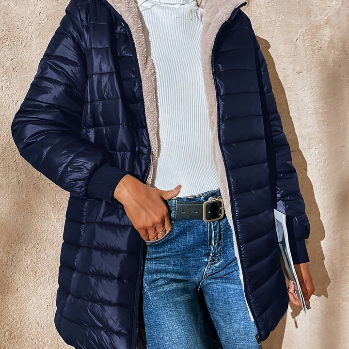 Klassische Fleece Winterjacke Mit Reißverschluss Für Damen | Herbst