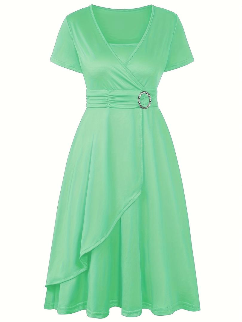 Stilvolles Abendkleid Mit V-Ausschnitt Für Damen | Midi