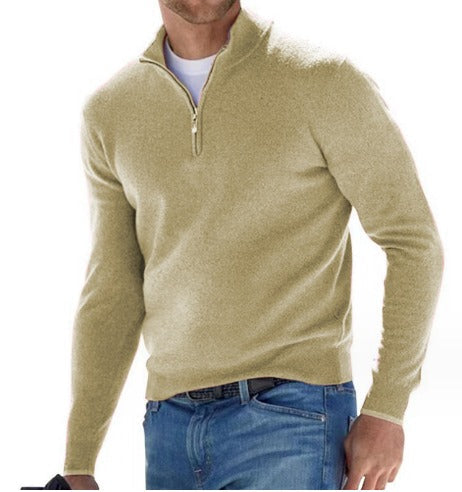Lässiger Herrenpullover Mit Halbem Reißverschluss | Langarm