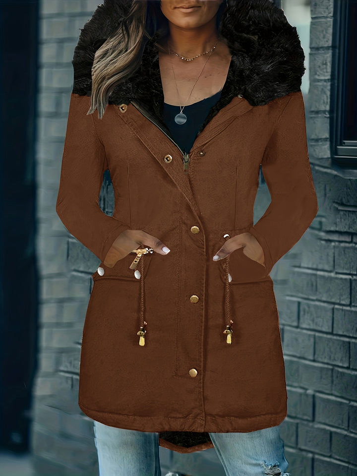 Lässige Parka Winterjacke Für Damen | Reißverschlusstaschen