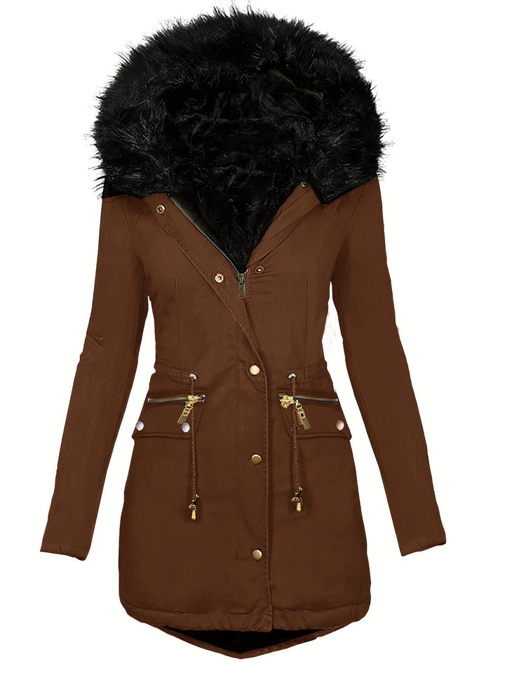 Lässige Parka Winterjacke Für Damen | Reißverschlusstaschen