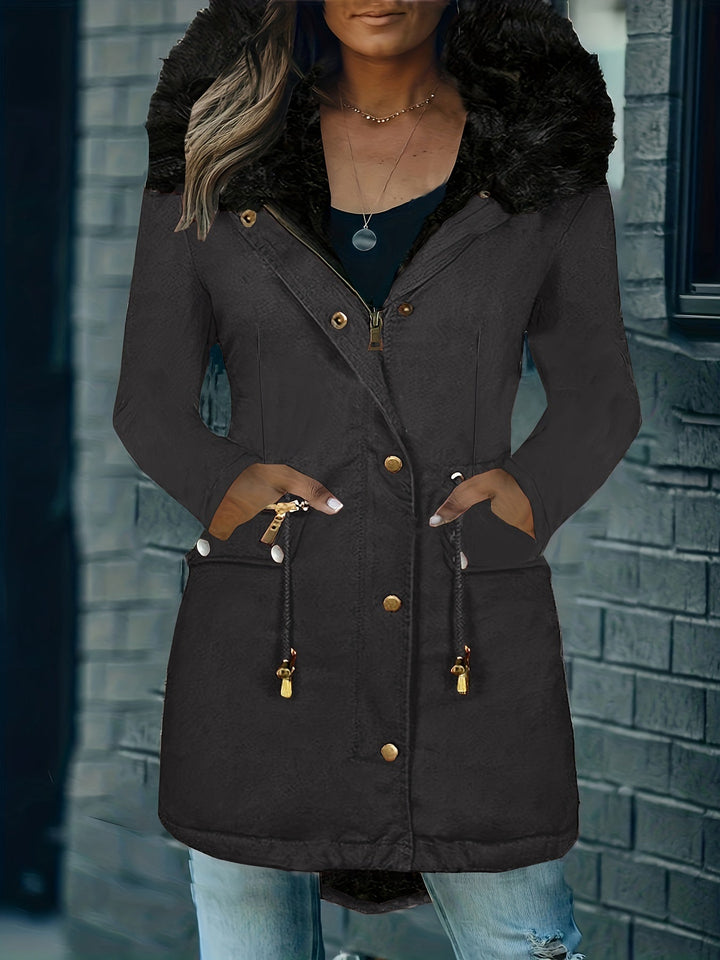 Lässige Parka Winterjacke Für Damen | Reißverschlusstaschen