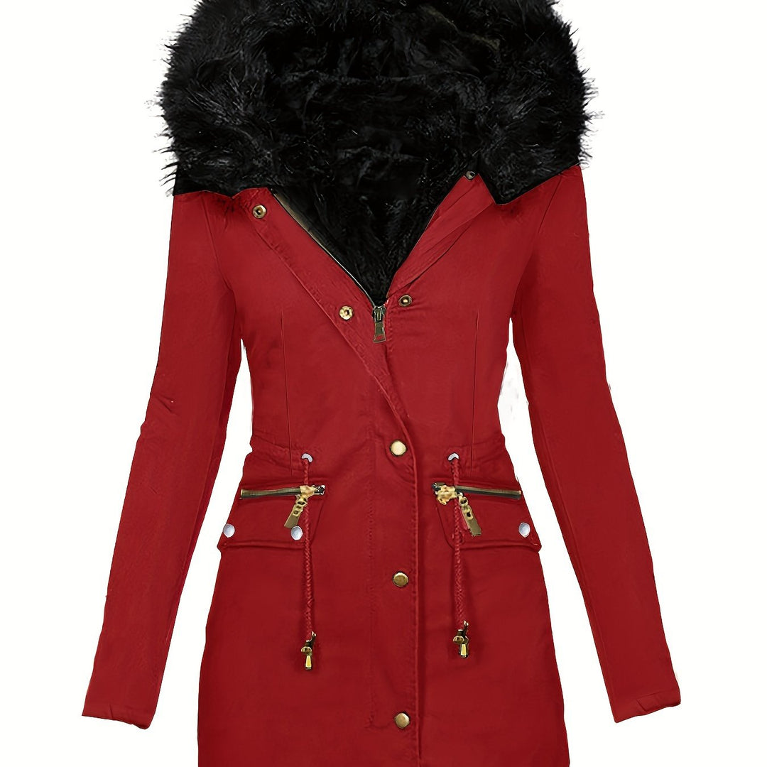 Lässige Parka Winterjacke Für Damen | Reißverschlusstaschen