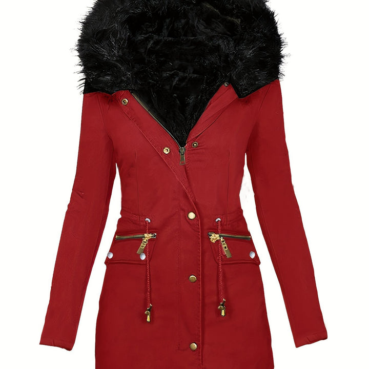 Lässige Parka Winterjacke Für Damen | Reißverschlusstaschen