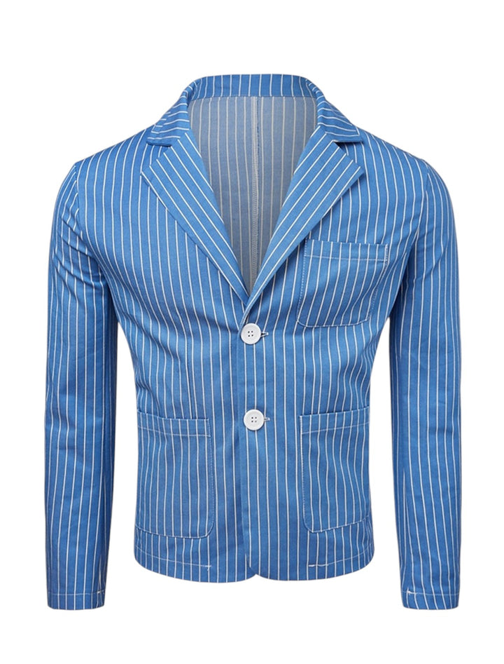 Gestreifter Sommerblazer Für Herren | Königsblau