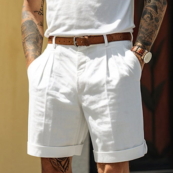 Herren Sommer Umgeschlagenem Saum shorts mit Seitentaschen