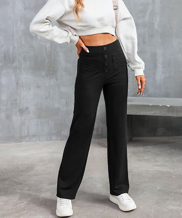 Damen Stretchhose | Hoch Tailliert