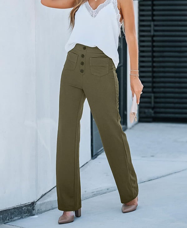 Damen Stretchhose | Hoch Tailliert