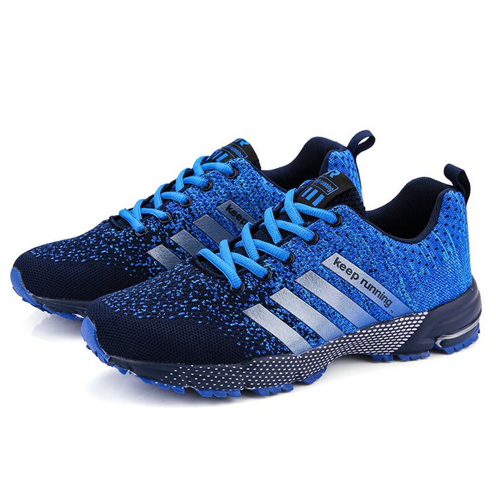 Herren Alle Jahreszeiten-Mesh-Sneaker mit Schnürung and Gestreiftem Design