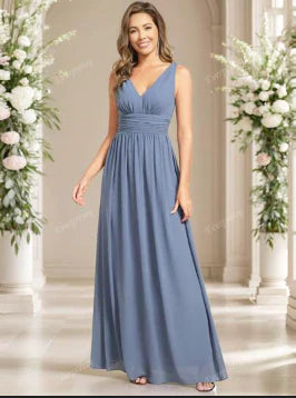 Damen Ärmelloses Maxi-Abendkleid | V-Ausschnitt