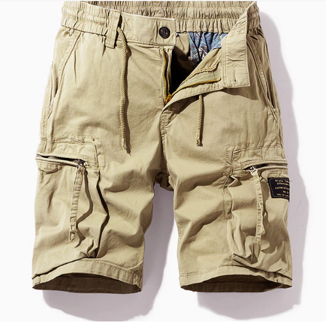 Herren Sommercargo-Shorts mit Taschen und Elastischem Bund