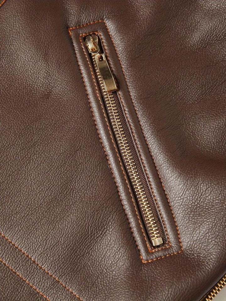 Herren Lederjacke Mit Reverskragen | Freizeit