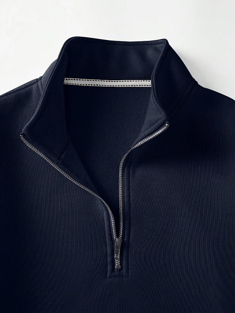 Herren Freizeit-Sweatshirt Mit Viertelzip | Winter
