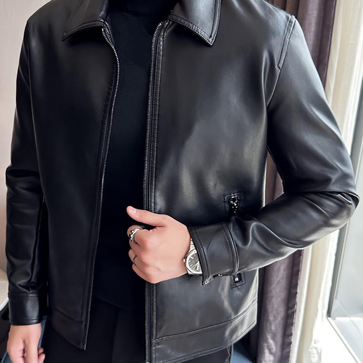 Herren Lederjacke Mit Reißverschluss | Mit Taschen