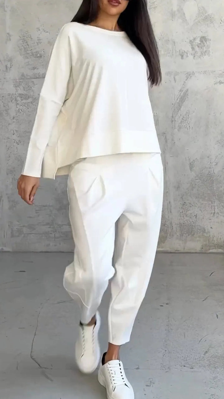 Loungewear-Set Aus T-Shirt Und Hose Für Damen | Langarm