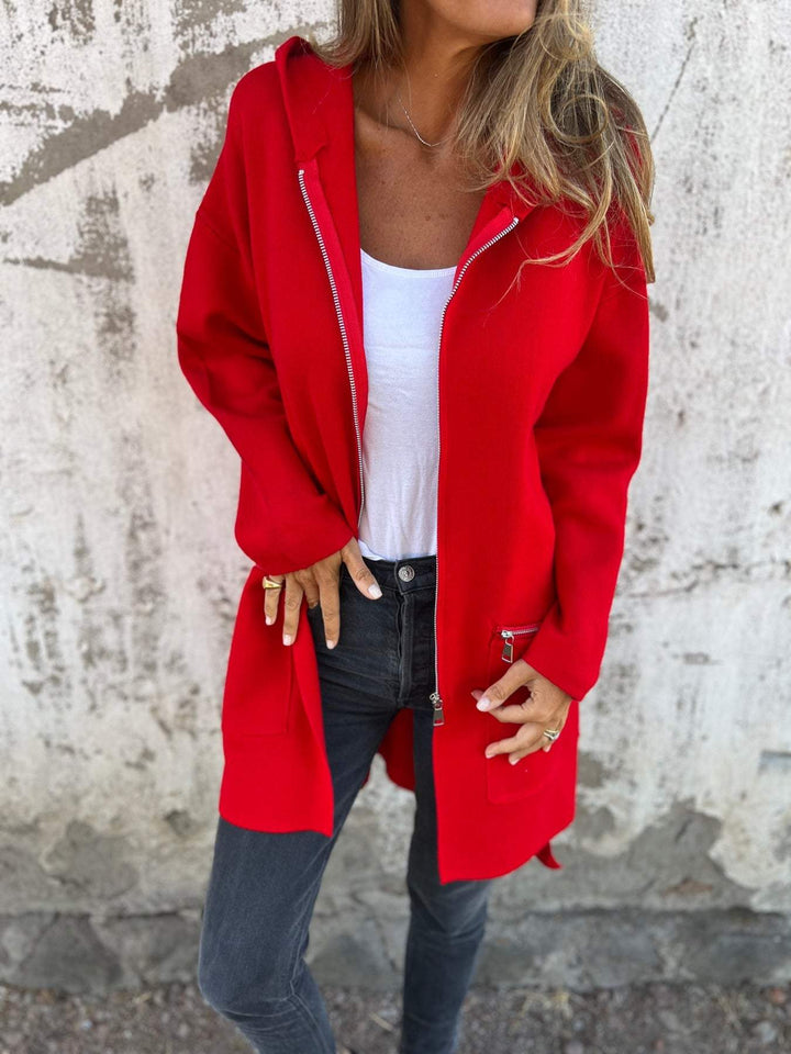 Damen Lange Strickjacke | Einfarbig