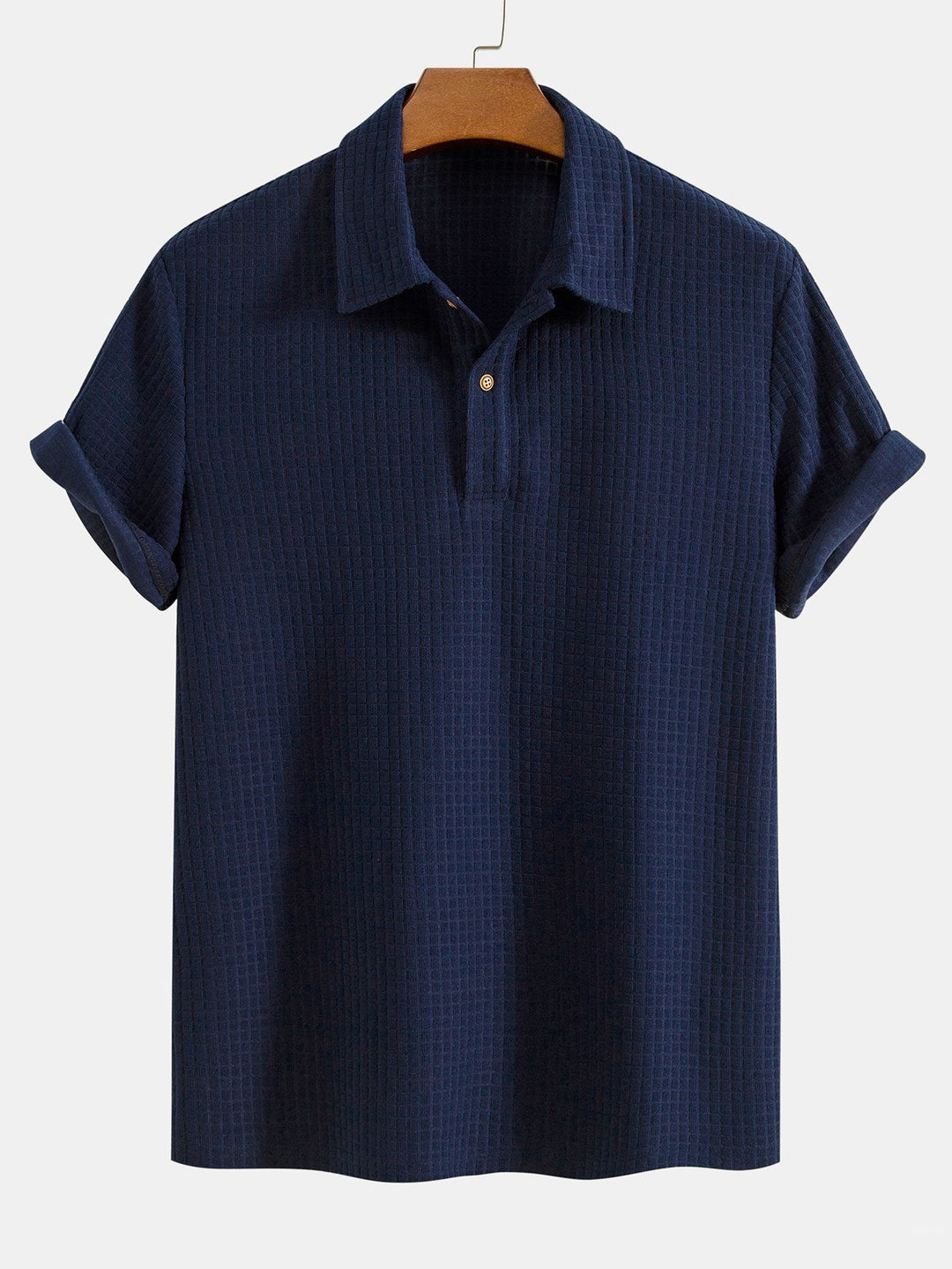 Herren Poloshirt mit Kurzarm und Rippstrickmuster