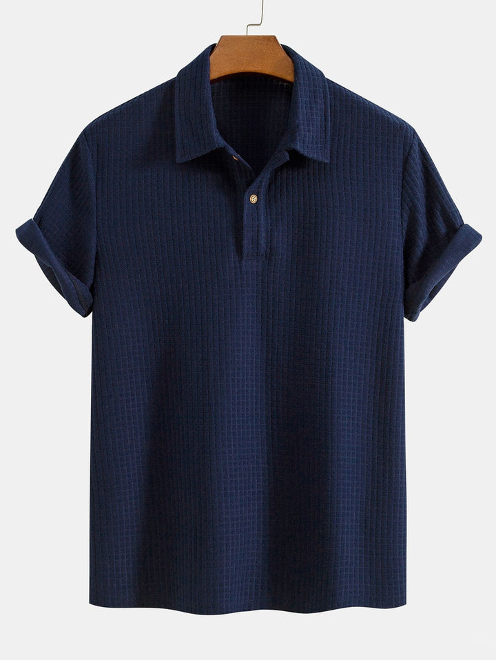 Herren Poloshirt mit Kurzarm und Rippstrickmuster