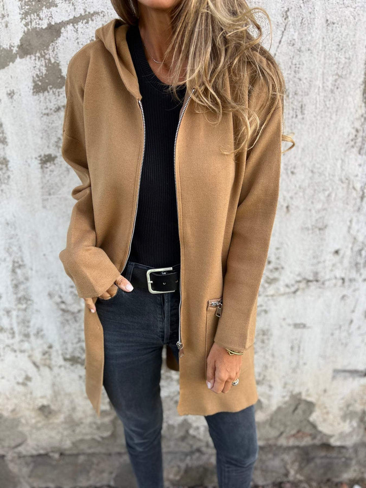 Damen Lange Strickjacke | Einfarbig