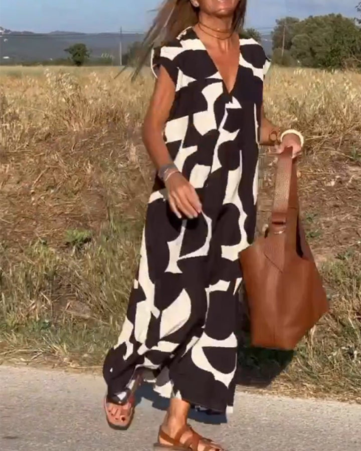 Midikleid mit Abstraktem Print für Damen