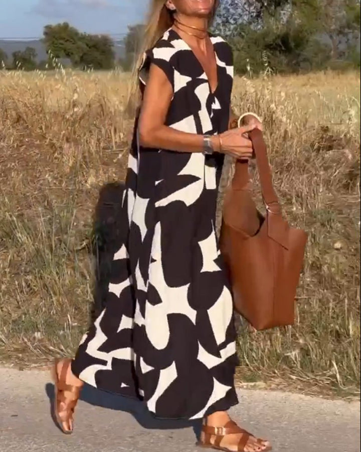 Midikleid mit Abstraktem Print für Damen