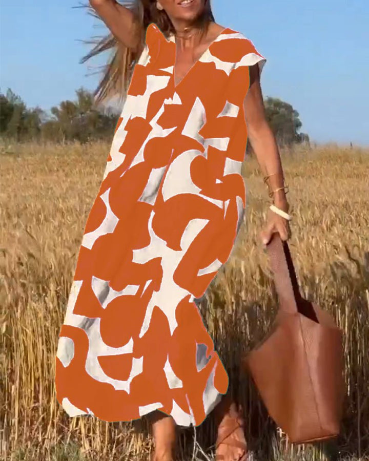 Midikleid mit Abstraktem Print für Damen
