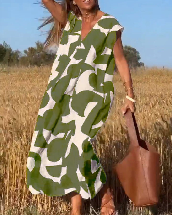 Midikleid mit Abstraktem Print für Damen