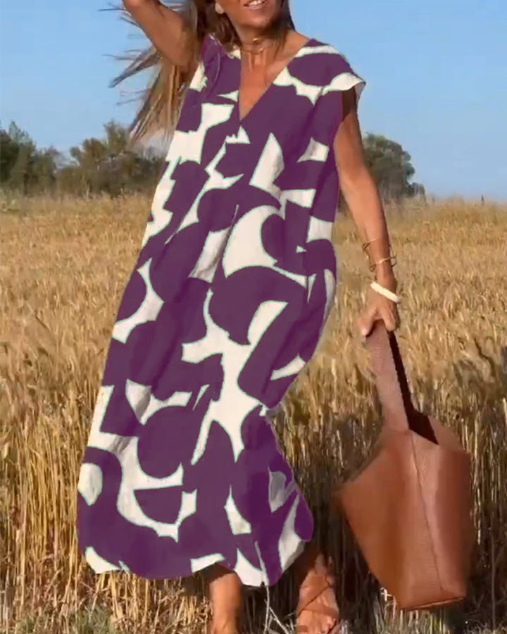 Midikleid mit Abstraktem Print für Damen