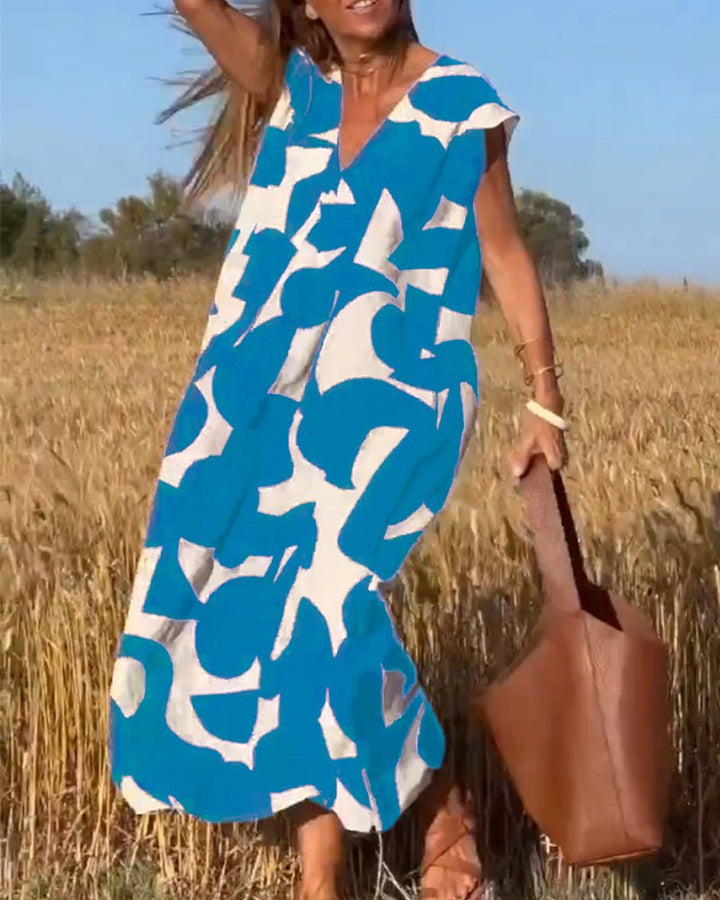 Midikleid mit Abstraktem Print für Damen