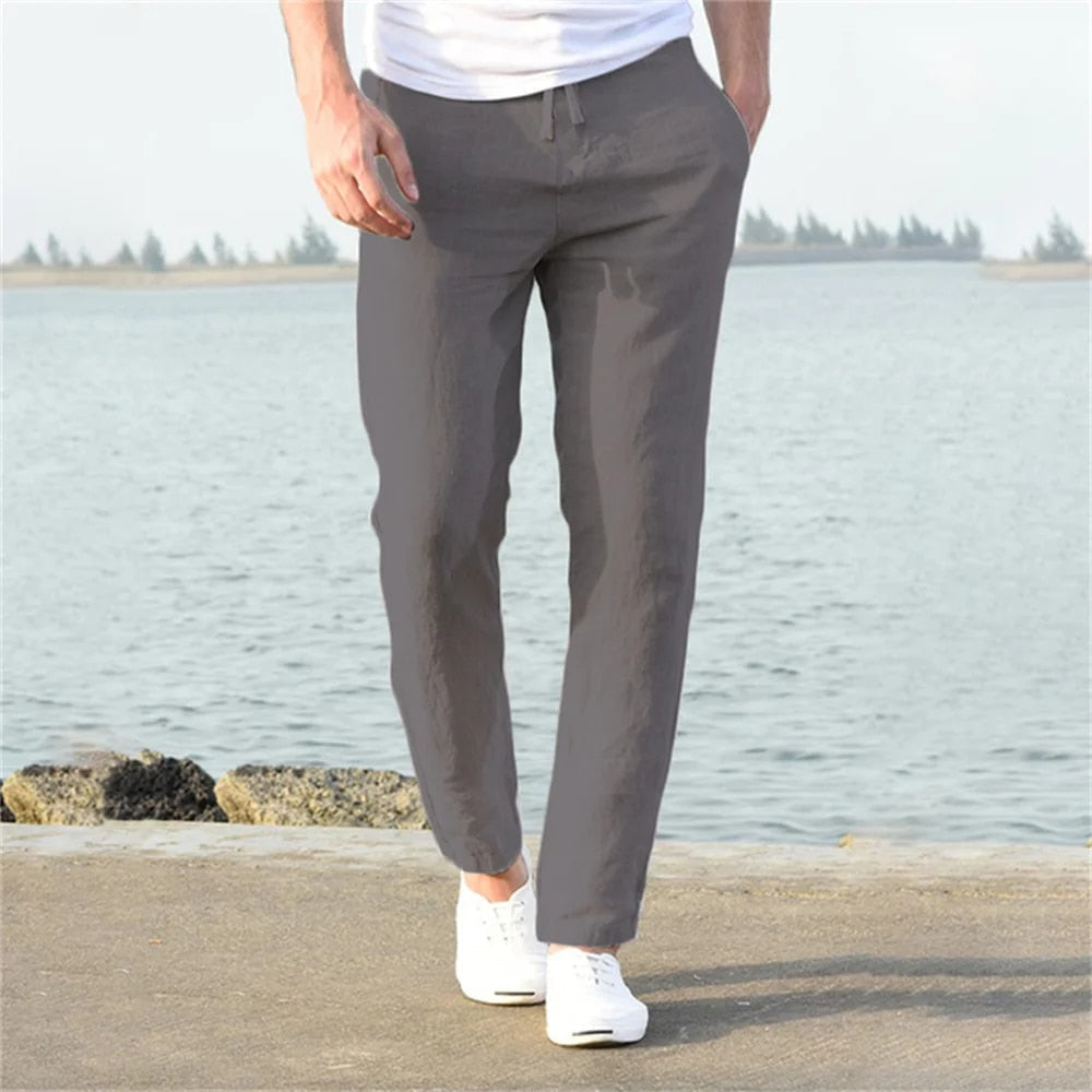 Gerade Geschnittene Leinenhose für Herren