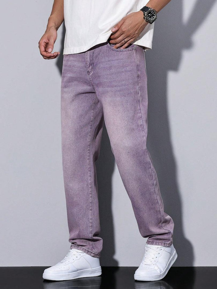 Herren Gewaschene Jeans | Gerade Beine