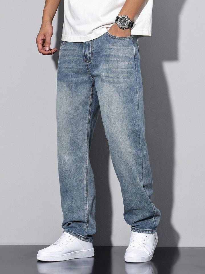 Herren Gewaschene Jeans | Gerade Beine