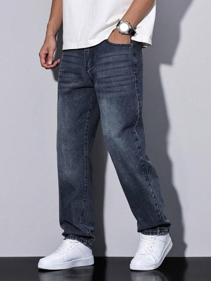 Herren Gewaschene Jeans | Gerade Beine