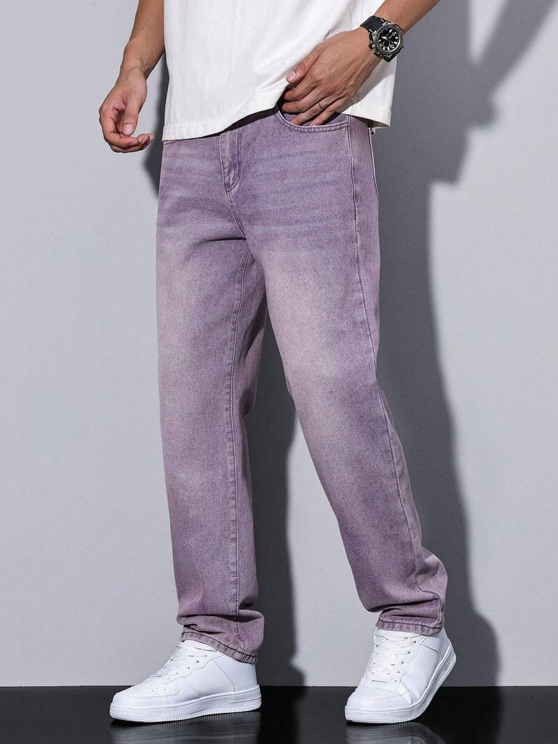 Herren Gewaschene Jeans | Gerade Beine