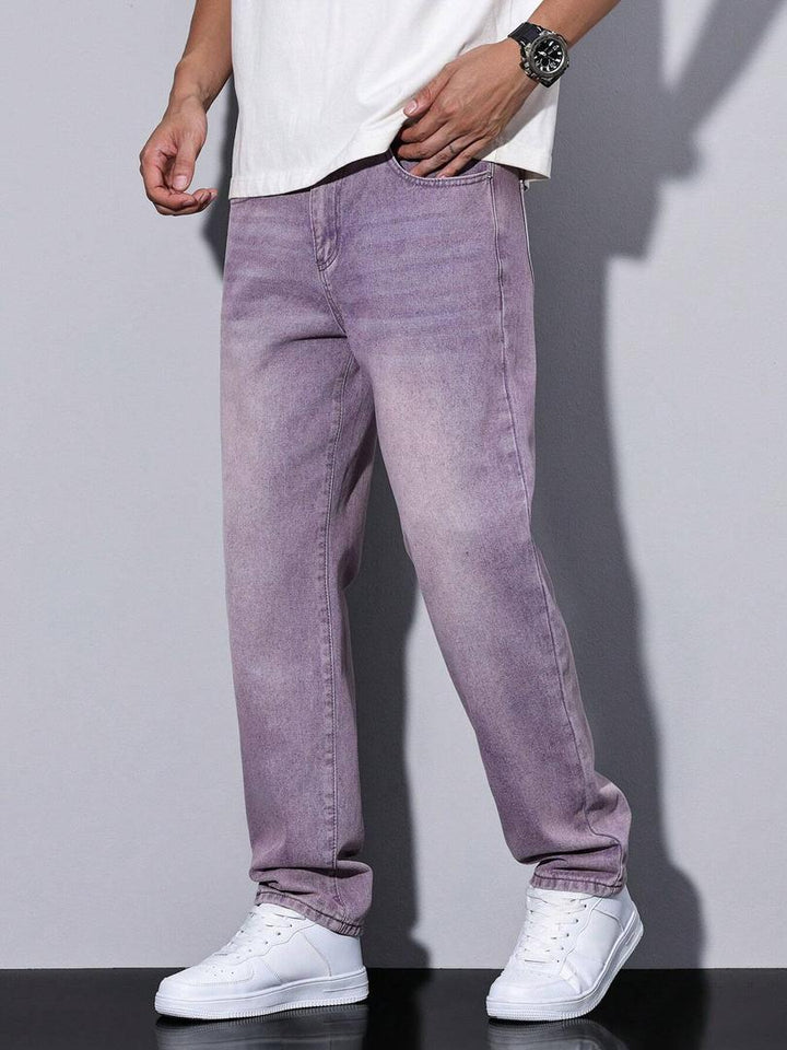 Herren Gewaschene Jeans | Gerade Beine