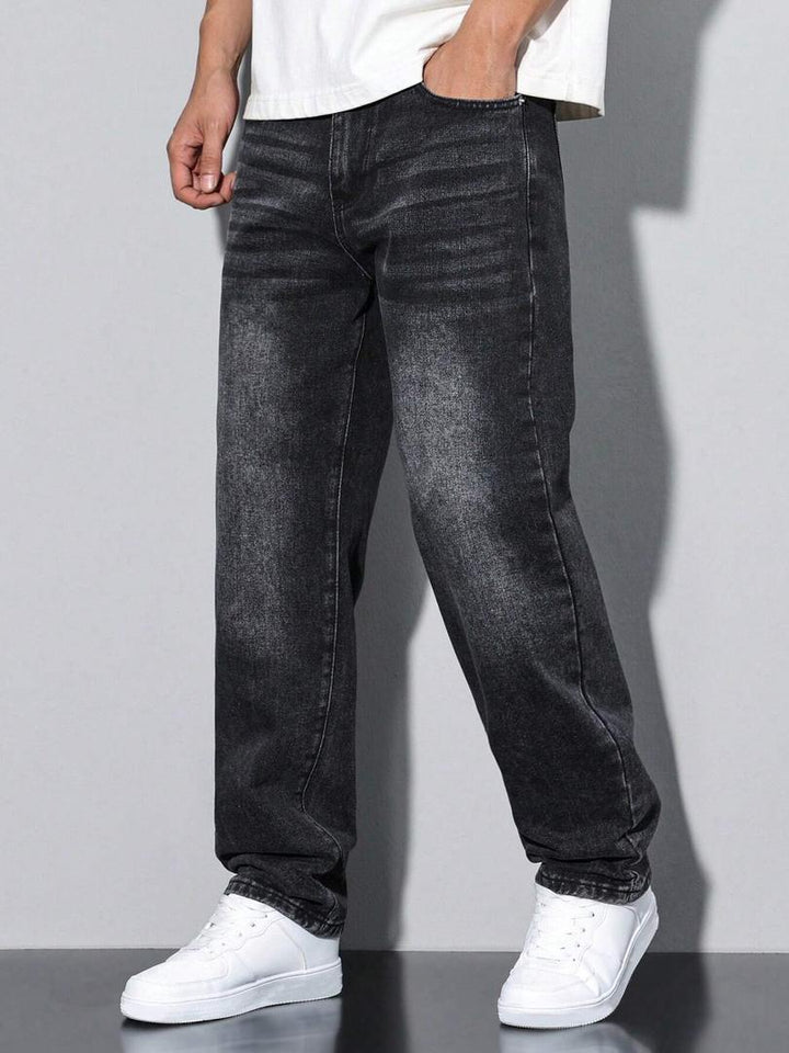Herren Gewaschene Jeans | Gerade Beine