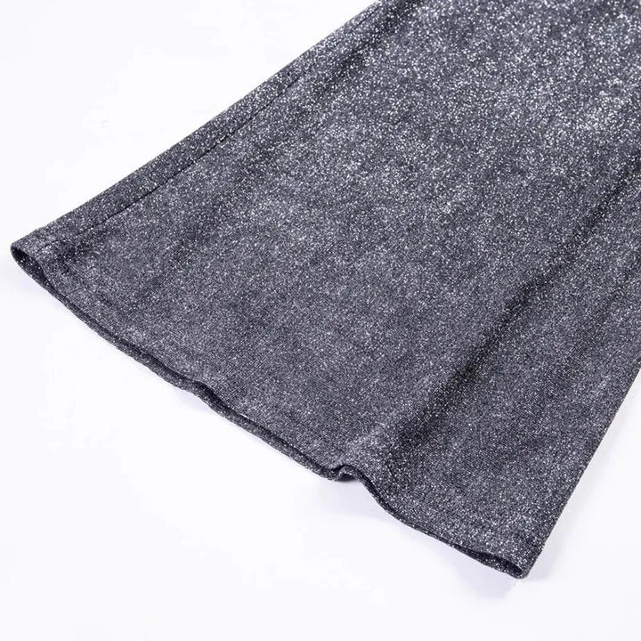 Damen Stylische Hose Mit Glitzer | Hoch Tailliert