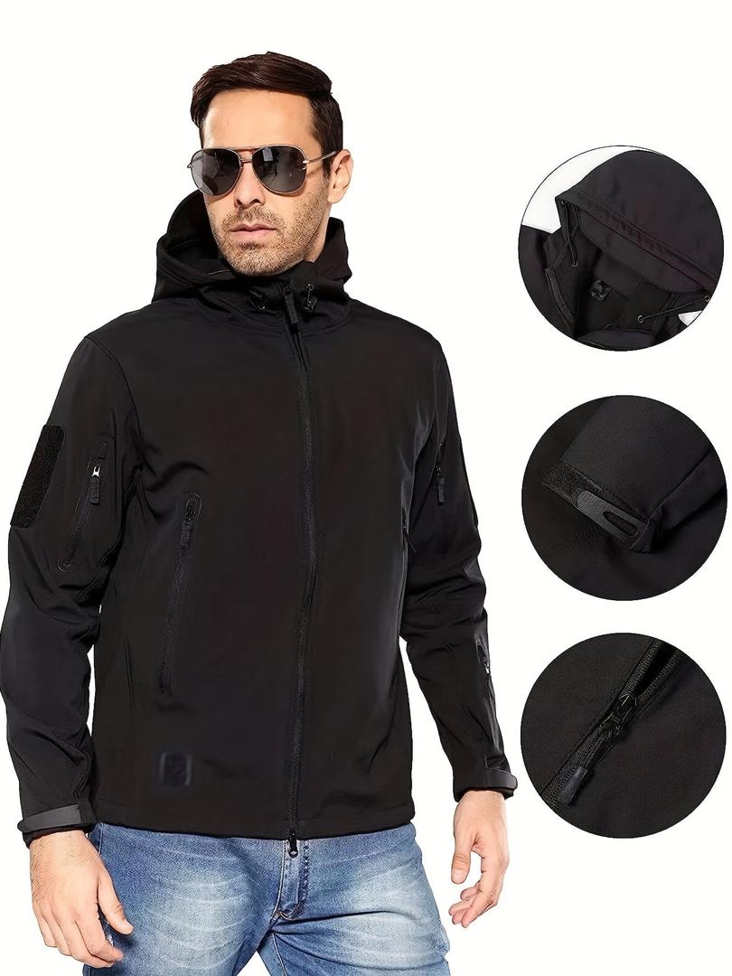 Herren-Outdoorjacke Mit Kapuze | Reißverschlussdetails