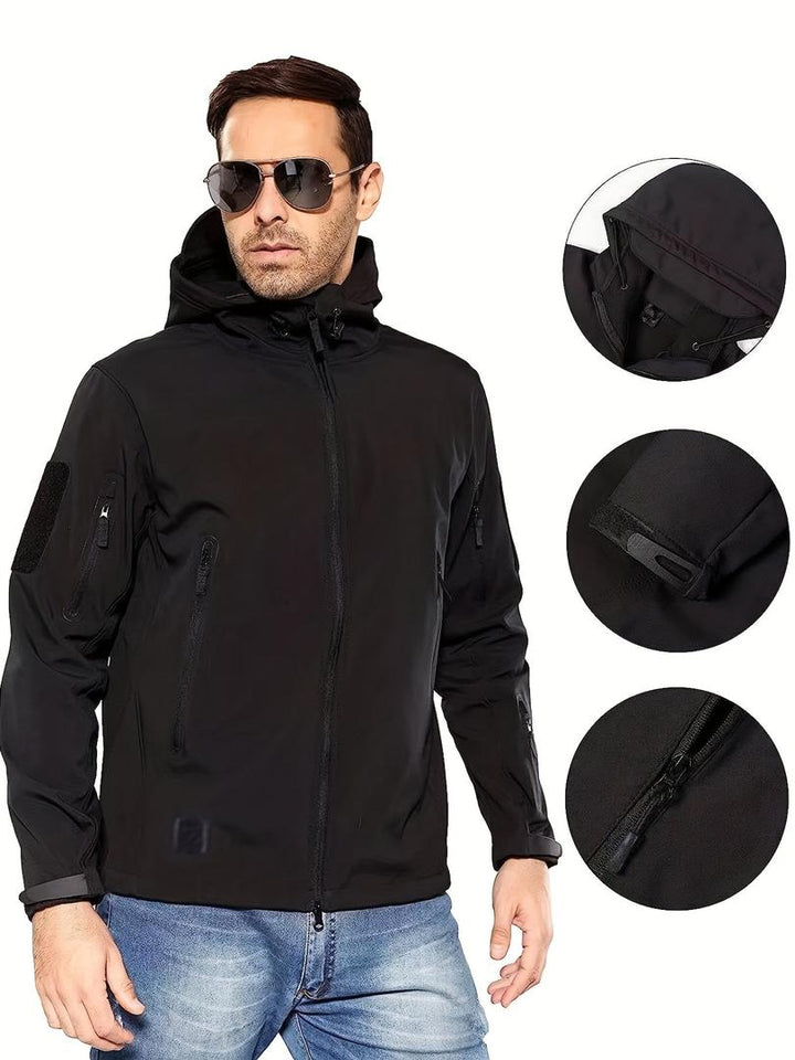 Herren-Outdoorjacke Mit Kapuze | Reißverschlussdetails
