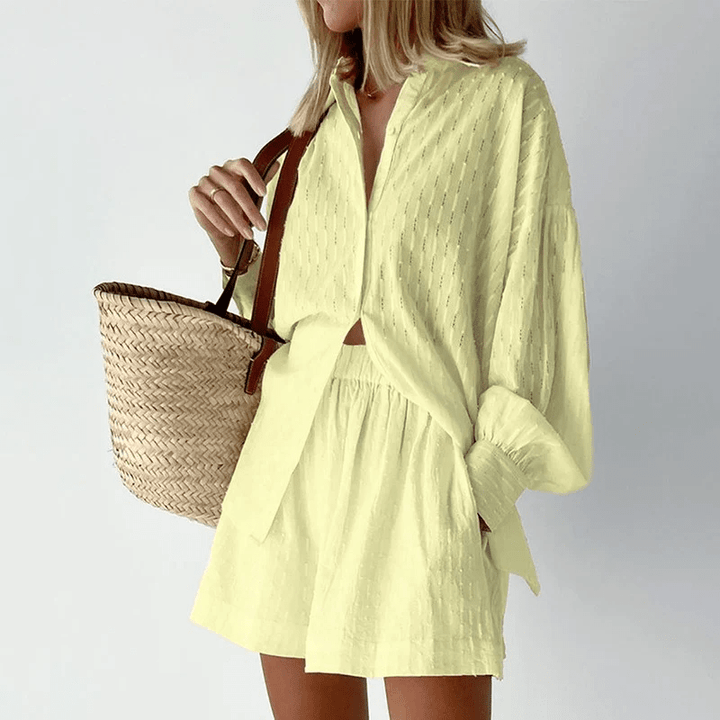 Damen Zweiteiliges Set mit Hemd und Shorts