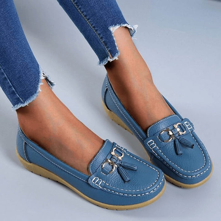 Damen Loafer aus veganem Leder mit Quasten