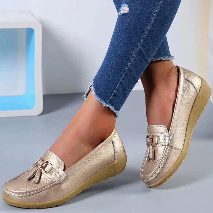 Damen Loafer aus veganem Leder mit Quasten