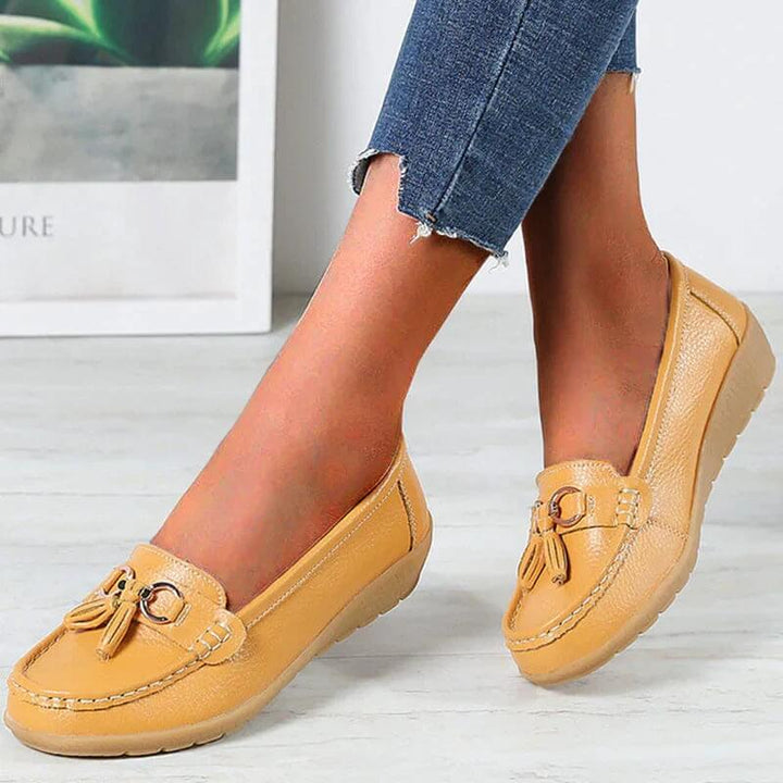 Damen Loafer aus veganem Leder mit Quasten