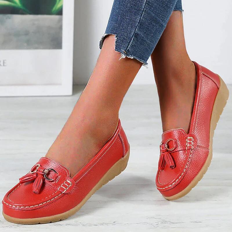 Damen Loafer aus veganem Leder mit Quasten