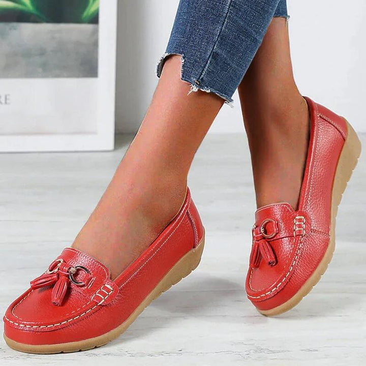 Damen Loafer aus veganem Leder mit Quasten