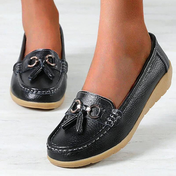 Damen Loafer aus veganem Leder mit Quasten