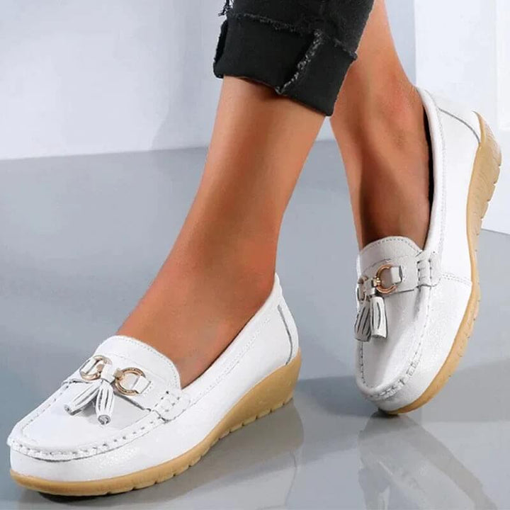 Damen Loafer aus veganem Leder mit Quasten