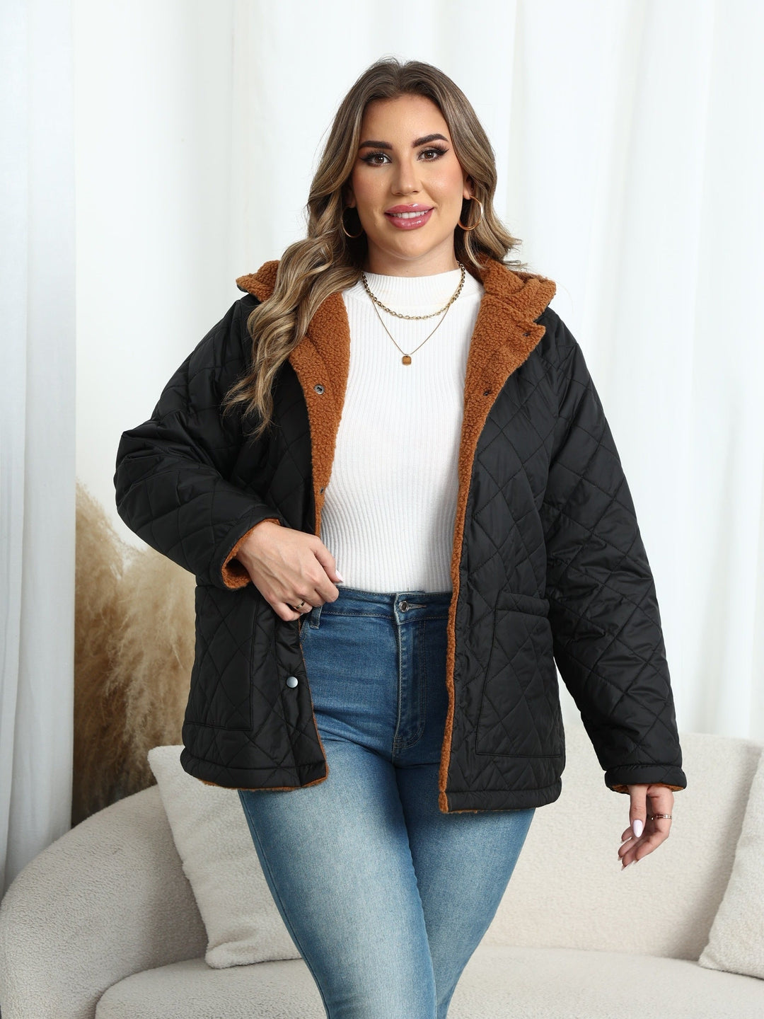 Damen Winterjacke In Übergröße | Schwarz